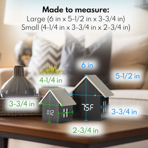 Driini Digital House-Shaped Alarm Clock with Temperature Display (Dark Wood)