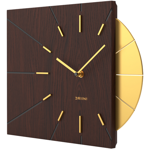 Driini Modern Retro-Modern Wood Square Analog Clock (Wood)