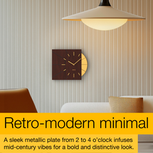 Load image into Gallery viewer, Driini Modern Retro-Modern Wood Square Analog Clock (Wood)