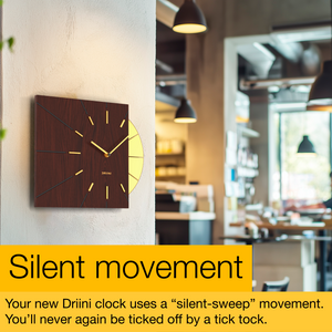 Driini Modern Retro-Modern Wood Square Analog Clock (Wood)