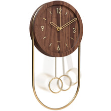 Load image into Gallery viewer, Driini Decorative Modern Wall Clock with Pendulum (Dark)