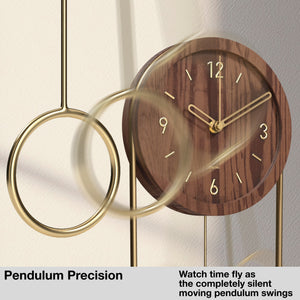 Driini Decorative Modern Wall Clock with Pendulum (Dark)