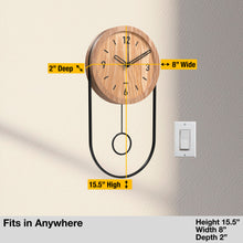 Load image into Gallery viewer, Driini Decorative Modern Wall Clock with Pendulum (Light)