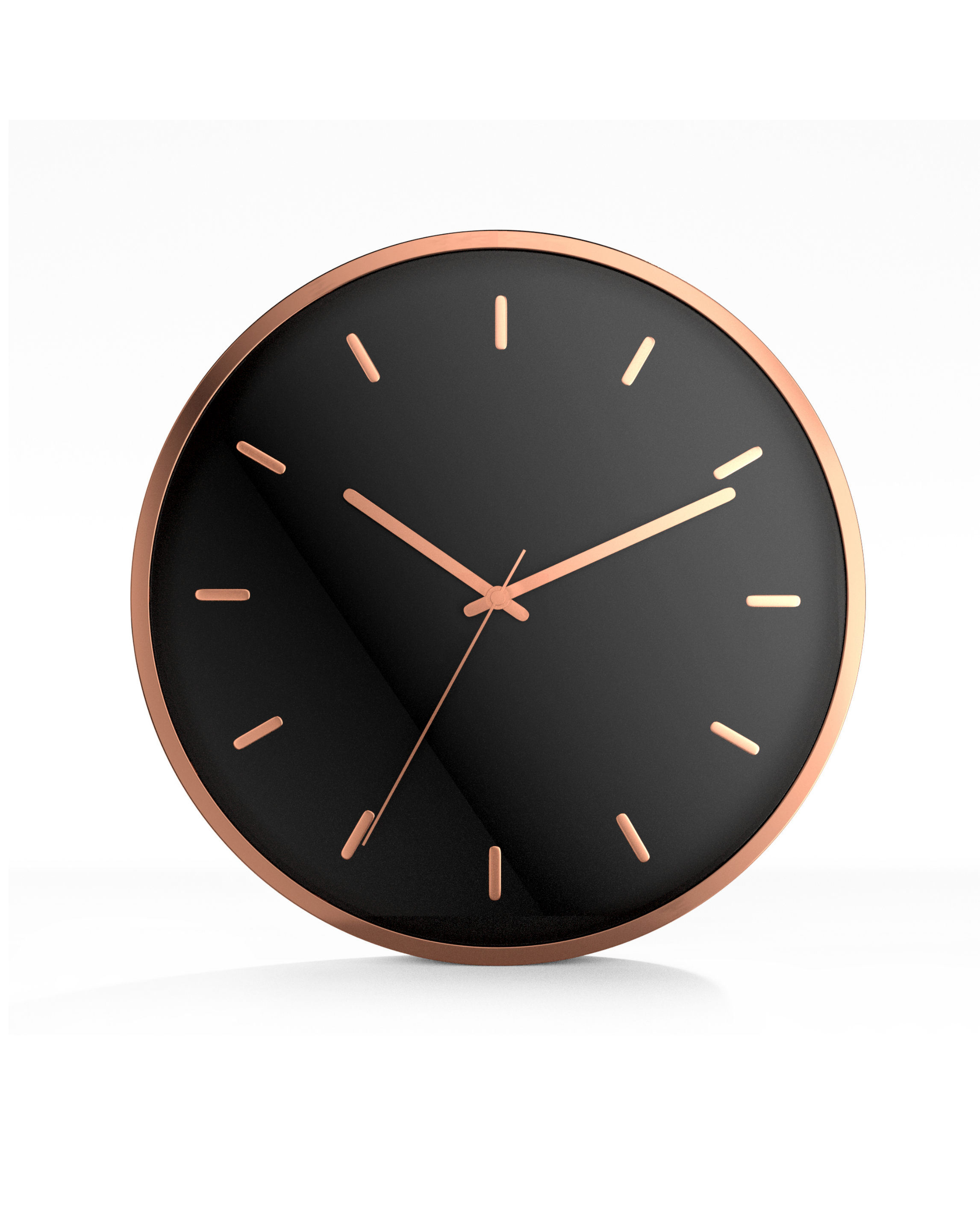 Driini Modern Mid Century Desk and Table Analog Clock (Black Rose Gold) -  Battery Operated with Silent Sweep Movement – Small Square Desktop Clocks